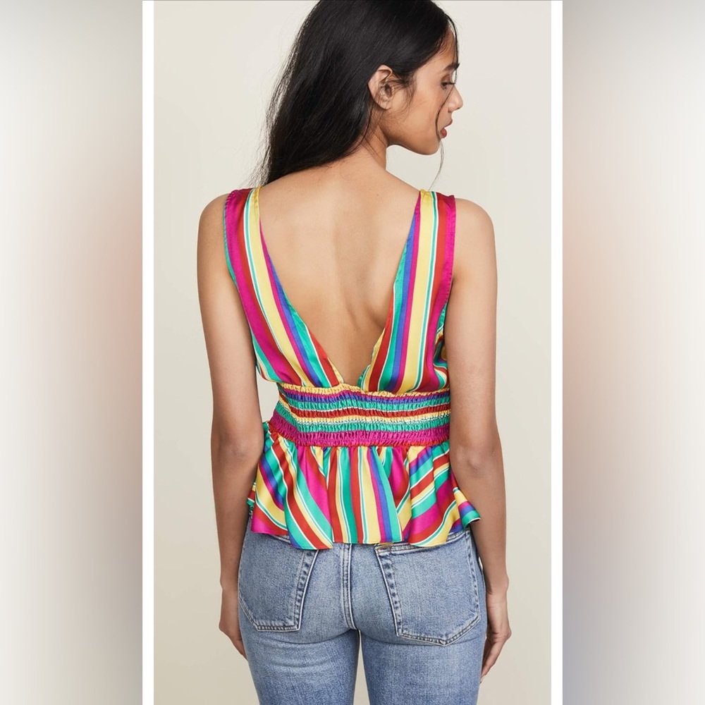 BB Dakota Over The Rainbow Peplum Top